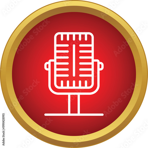 Microphone icon symbolizing audio recording, sound production, and broadcasting