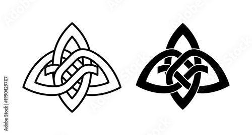 Celtic Triquetra Knot Vector Icons Set