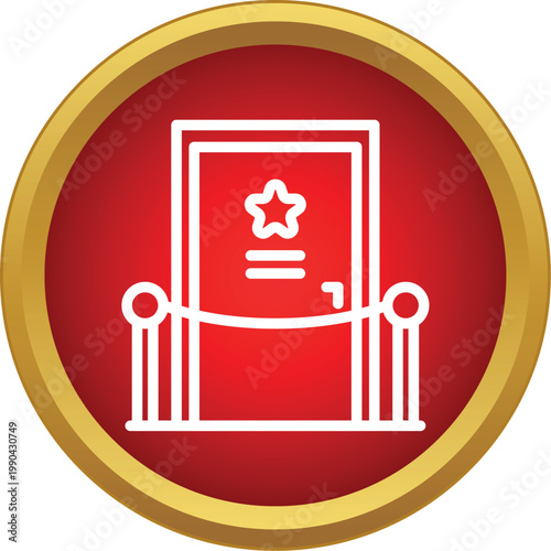 Exclusive backstage door with a star icon and barrier line for vip access