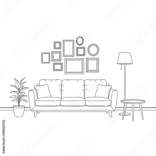 Sofa with pillows and cushions furniture.