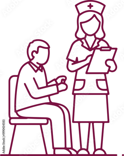 Nurse administering vaccine to patient medical healthcare vaccination appointment doctor caring for person.