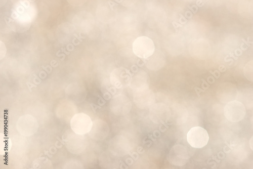 Bilde på lerret Abstract light beige bokeh background with blurred lights