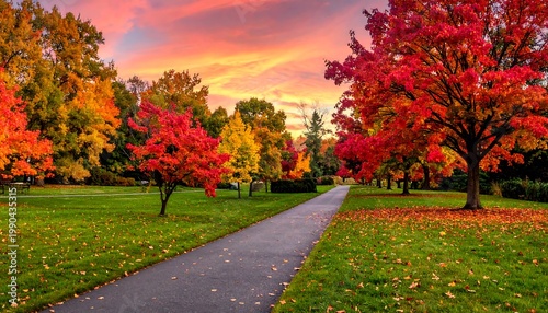 Autumn Park Path.