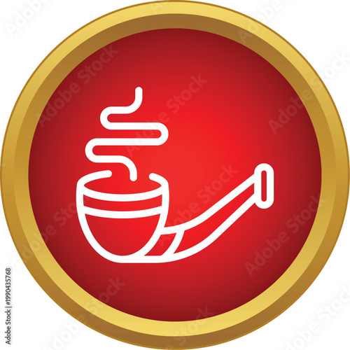 Smoking pipe exhaling smoke, a vintage emblem of relaxation and habit