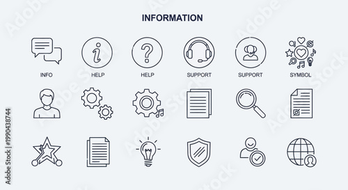 Collection of Information and Support Icons.