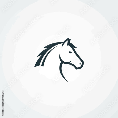 Elegant Horse Head Silhouette Logo Design.