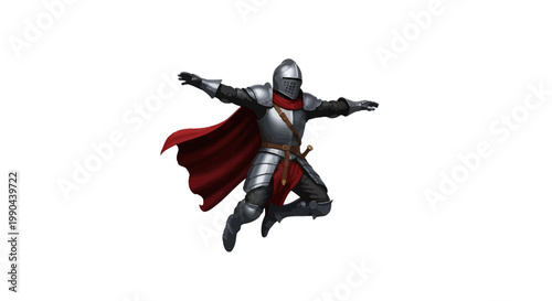 Knight in Shining Armor Mid-Air Pose.