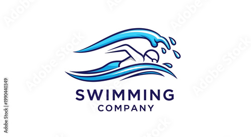 Swimming Company Logo Featuring a Swimmer in Action.