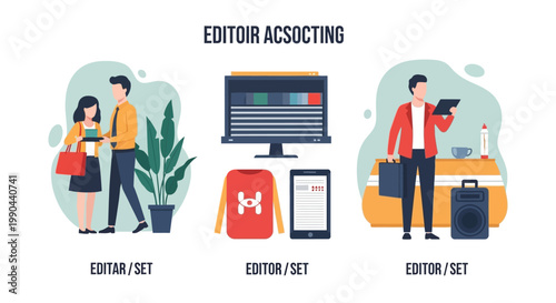 Wallpaper Mural Video Editing Set Collection with Professionals and Equipment. Torontodigital.ca