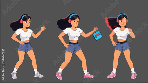 Wallpaper Mural Young Woman Exercising and Listening to Music. Torontodigital.ca