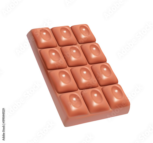Milk Chocolate Bar isolated isometric 3D vector icon render illustration