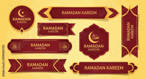 Ramadan Kareem Celebration Banners and Elements