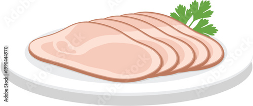 Delicious Plate of Sliced Turkey Breast with Fresh Garnish, Tender and Juicy Meat, Ideal for Sandwiches, Salads, or Dinner, Healthy and Lean Protein Option for Meals, Perfect for Special Occasions