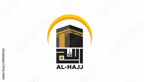 Graphic illustration symbolizing an ancient sacred pilgrimage and spiritual journey, featuring an iconic holy structure and religious devotion