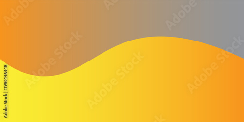 Abstract Wavy Gradient Background with Yellow, Orange, and Gray Flowing Shapes