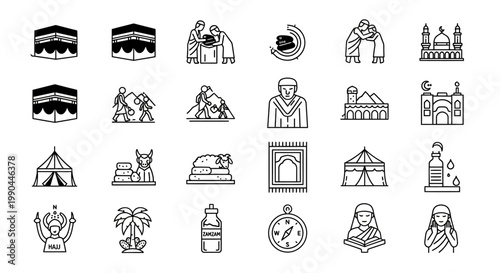 Islamic Culture and Traditions Icons Collection