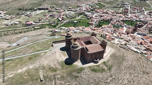 Vista del bonito castillo de la calahorra en el marquesado de Zenete, España