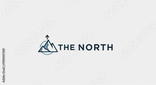 The North Logo Design with Mountain and Compass.