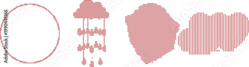 Red cross stitch embroidery patterns representing traditional craft art