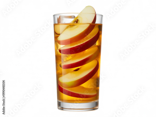 Flavored iced tea with citrus slice in a glass