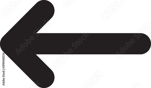 Arrow icon pointing left serves as a universal indicator for navigation and direction in digital user interfaces.