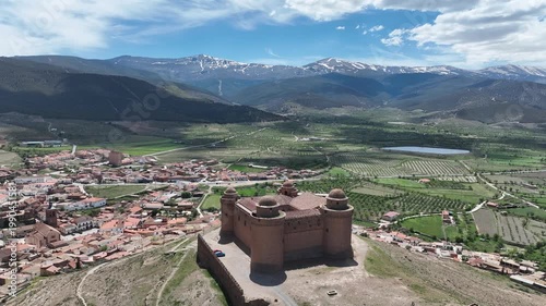 Vista del bonito castillo de la calahorra en el marquesado de Zenete, España