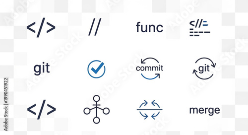 Collection of Software Development and Coding Icons.