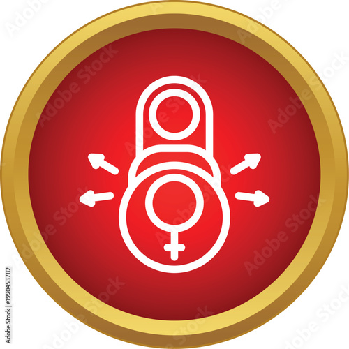 Female chastity lock icon representing an adult toy or concept