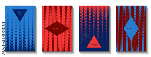 Foto Stylish cover templates with geometric elements