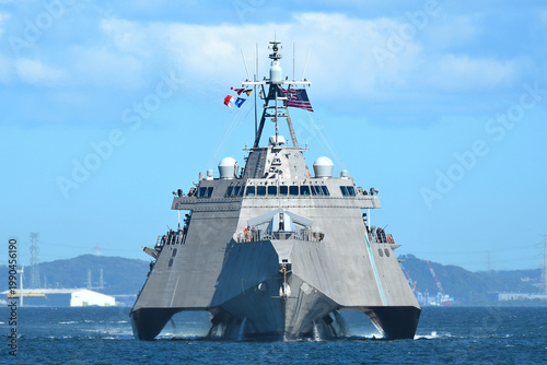 U.S. Navy Littoral Combat Ship sailing in Tokyo Bay