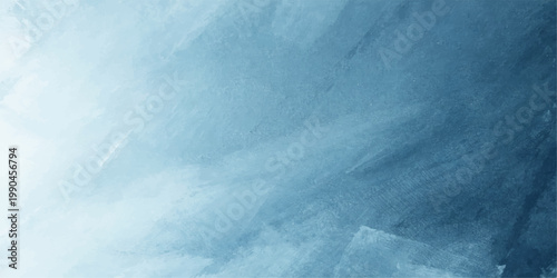 Abstract blue water background with icy texture and soft cloudy sky in a calm winter light scene