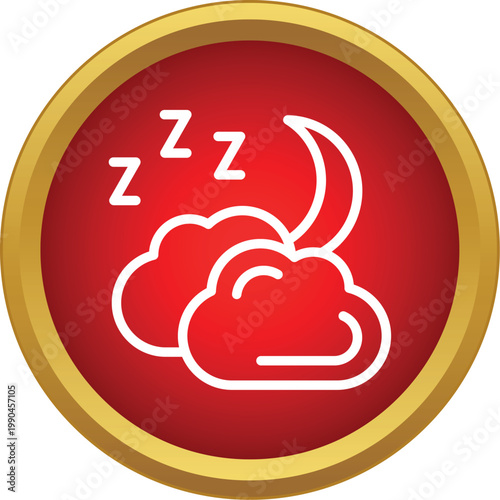 Moon and clouds with zzz symbols representing a sleep or bedtime icon