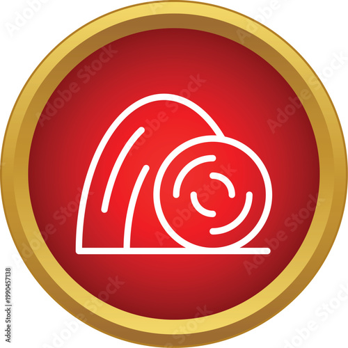 Agriculture icon showing a traditional haystack and a rolled hay bale