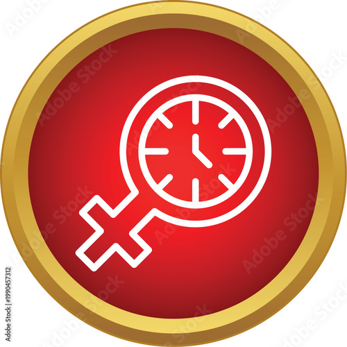 Female symbol combined with a clock icon, representing reproductive health concepts