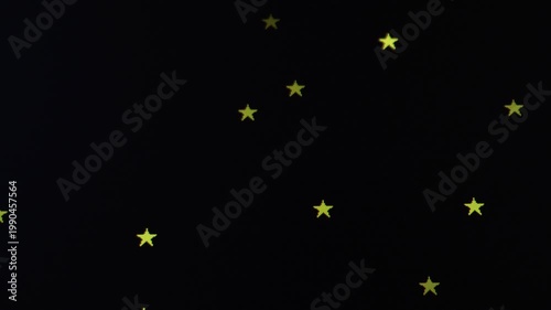 Abstract starfield background with glowing particles on black video horizontal