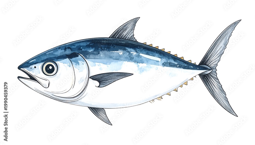 Fototapeta premium Tuna Fish Watercolor.