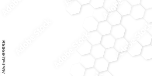Abstract background with hexagon, modern abstract vector polygonal pattern, Bright white abstract hexagon wallpaper or background, Abstract white hexagon concept background, soft white background. 