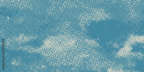 Abstract teal halftone pattern background with organic dotted texture and wavy noise shapes, modern vector design for digital, print, and creative projects