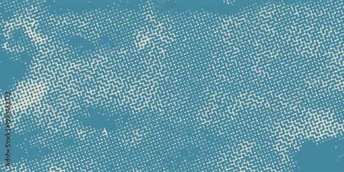 Abstract teal halftone pattern background with organic dotted texture and wavy noise shapes, modern vector design for digital, print, and creative projects