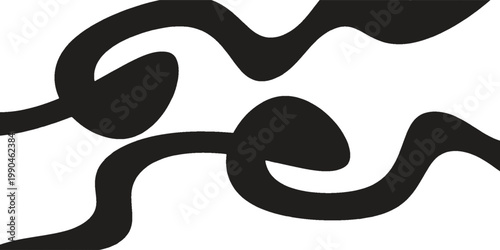 Abstract black wavy line element isolated on white background. This minimalist design is perfect for modern websites, creative advertisements, professional presentations, and stylish logo branding.