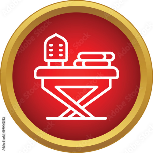 Ironing board with an iron and folded clothes representing laundry and housework tasks