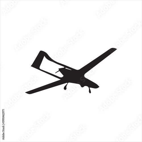 Military Drone UAV Silhouette Vector Image.eps
