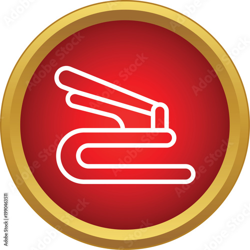 Staple remover tool in line style representing office stationery