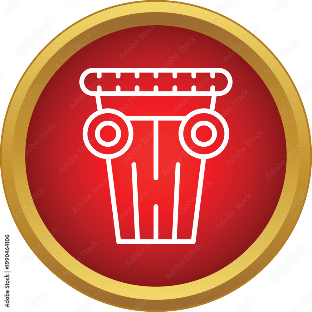 Fototapeta premium Architectural element presenting ancient greek style in a modern button design