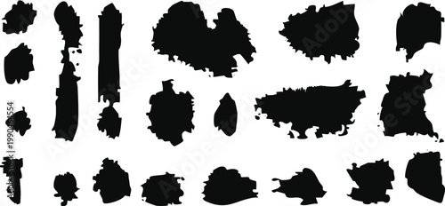 Diverse black brush strokes high quality artistic brush set for digital design