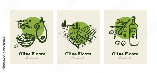 Vintage sketch olive branche banner. Extra virgin, farm product, Mediterranean cuisine, cosmetic, organic farm, packaging label. Engraved hand drawn vector illustration.