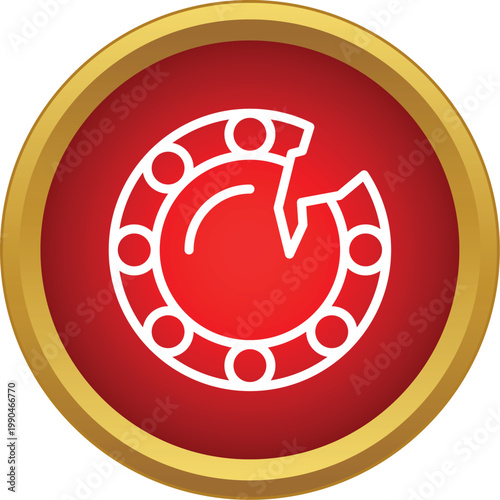 Broken ball bearing symbolizing mechanical breakdown, maintenance, and automobile service