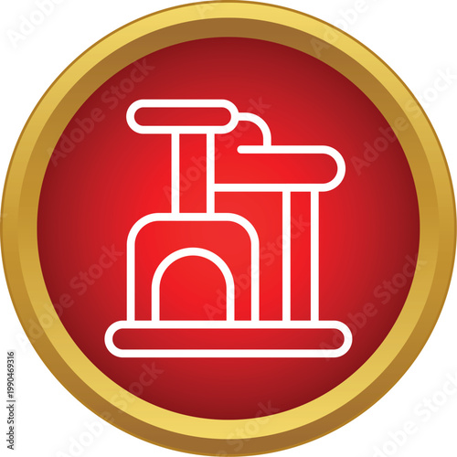 Cat tree scratching post icon providing a comfortable home for pets