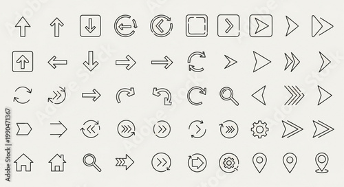 Collection of Hand Drawn Arrow Icons and Symbols.