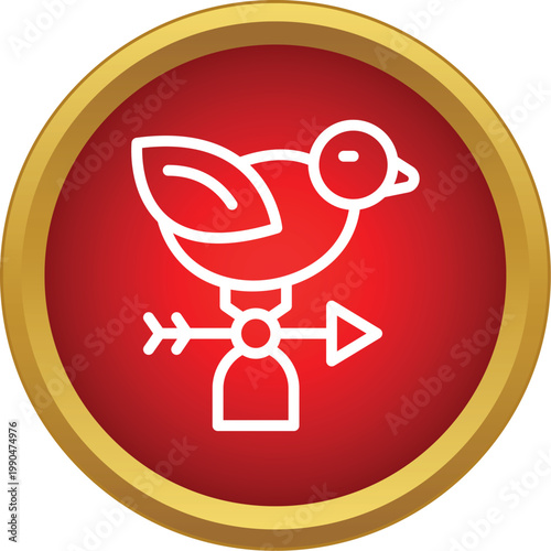 Bird weathervane symbol indicating weather and wind direction